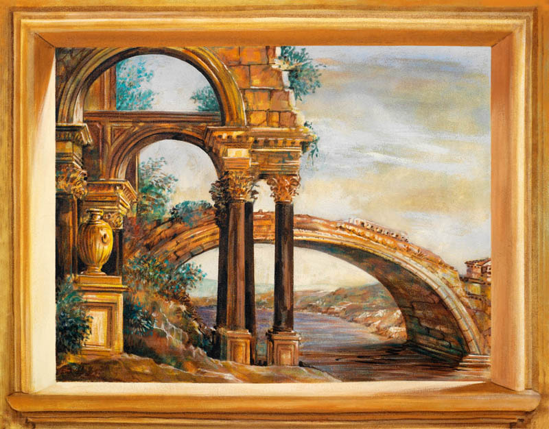 Trompe l'oeil PT 100879  antiche rovine Romane